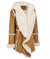 Womens Brown Faux Fur Suede Overcoat With Hood