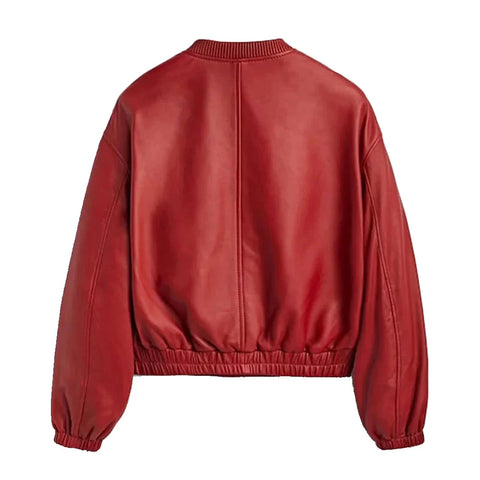 Womens-Red-Bomber-Leather-Jacket