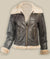 Womens Fur Lining Leather Jacket Brown  62256 zoom