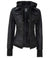 Tralee Black Womens Hooded Leather Jacket
