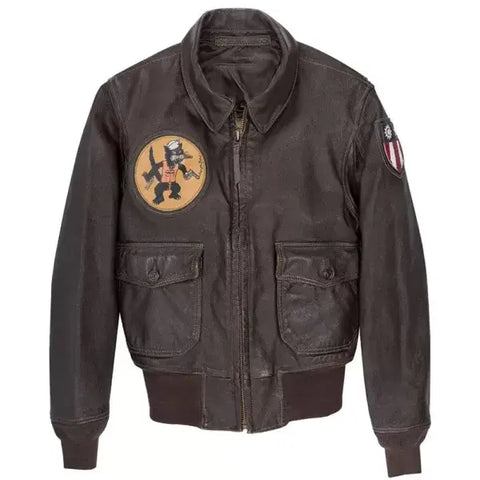 Men’s Black Eagle USN G-1 Flight Bomber Leather Jacket