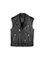 Black Zipper Leather Vest