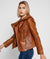 womens brown leather jacket shearling  92803 zoom